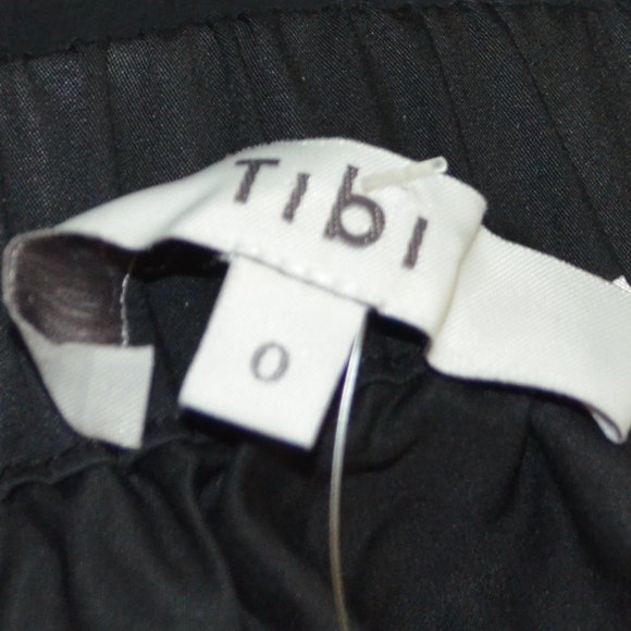 Sz 0 Tibi Black Off the Shoulder Tie Sleeves Tunic Shirt Blogger Favorite - Picture 15 of 15